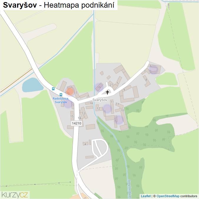 Mapa Svaryšov - Firmy v části obce.