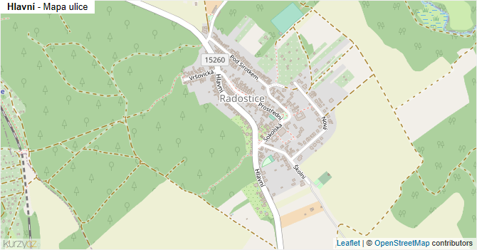 Hlavní - mapa ulice