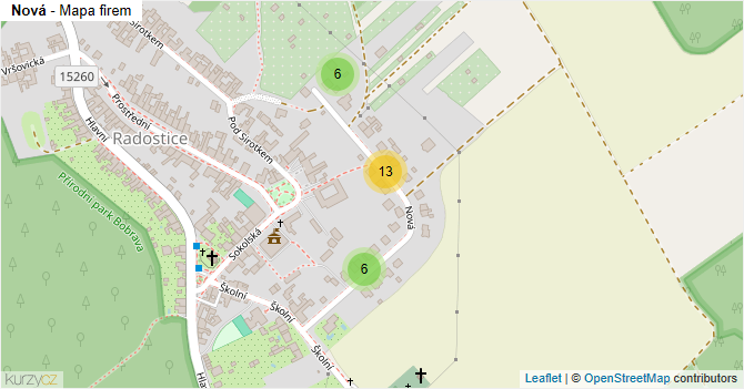 Nová - mapa firem