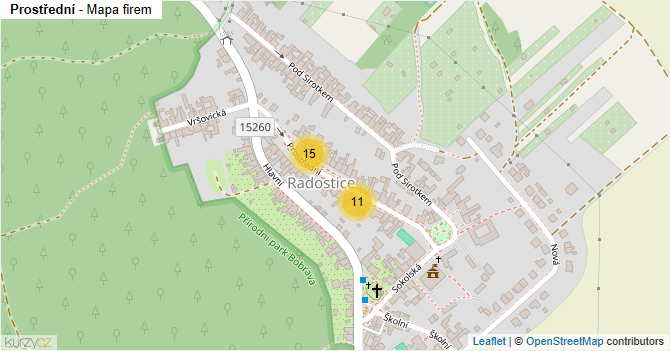 Prostřední - mapa firem