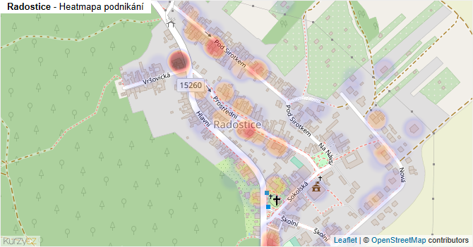 Radostice - mapa podnikání