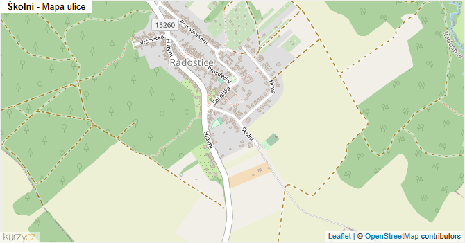 Školní - mapa ulice