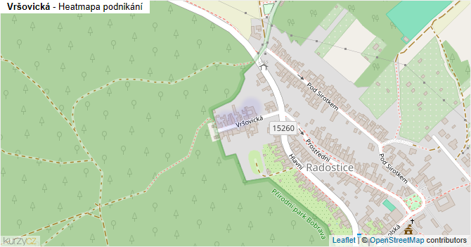 Vršovická - mapa podnikání