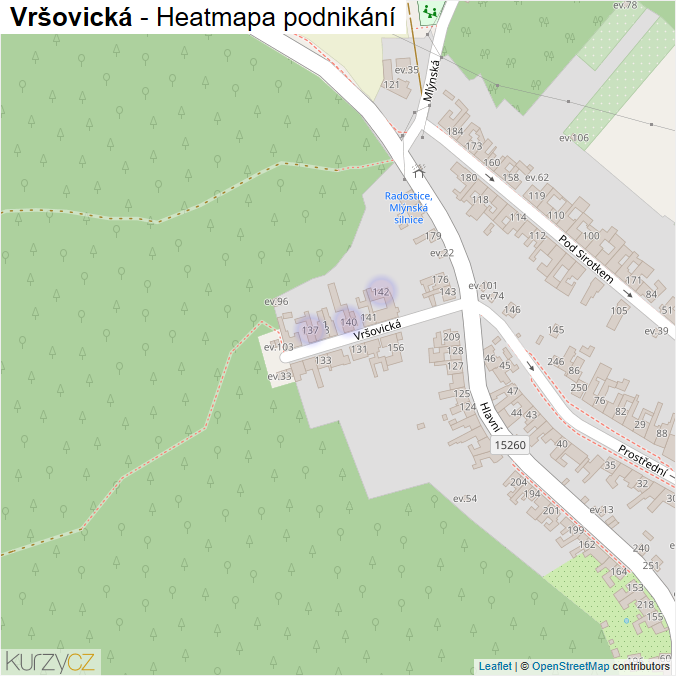 Mapa Vršovická - Firmy v ulici.