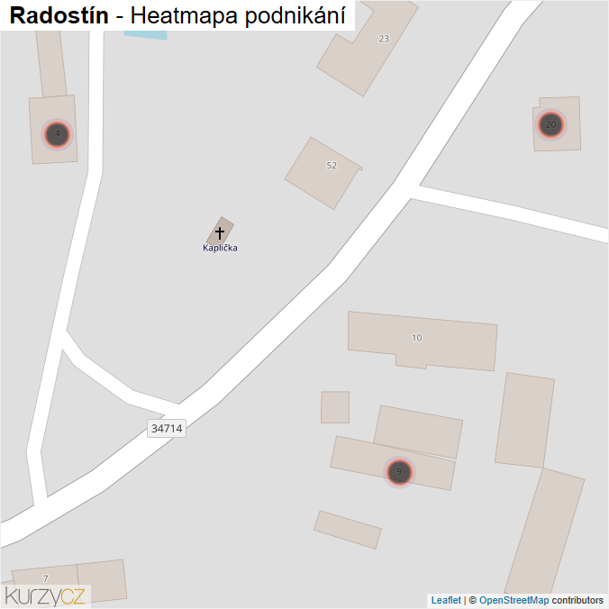 Mapa Radostín - Firmy v obci.