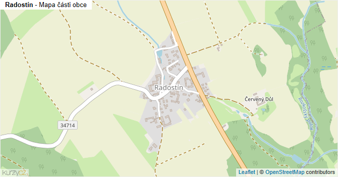 Radostín - mapa části obce