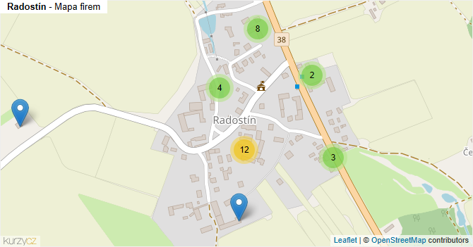 Radostín - mapa firem
