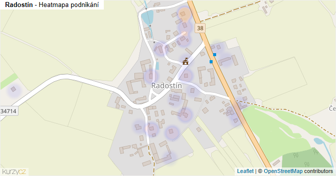 Radostín - mapa podnikání
