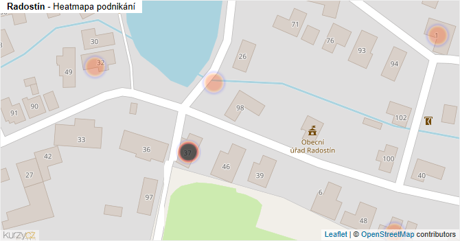 Radostín - mapa podnikání