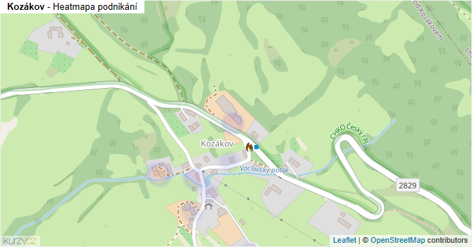 Kozákov - mapa podnikání