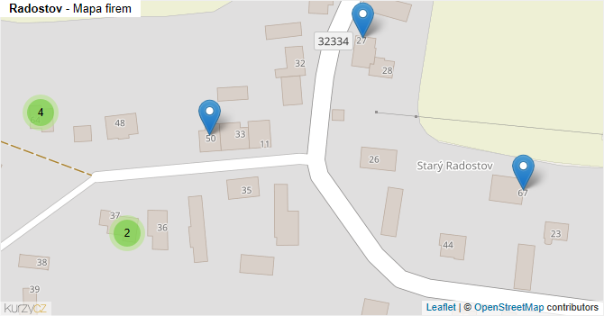 Radostov - mapa firem