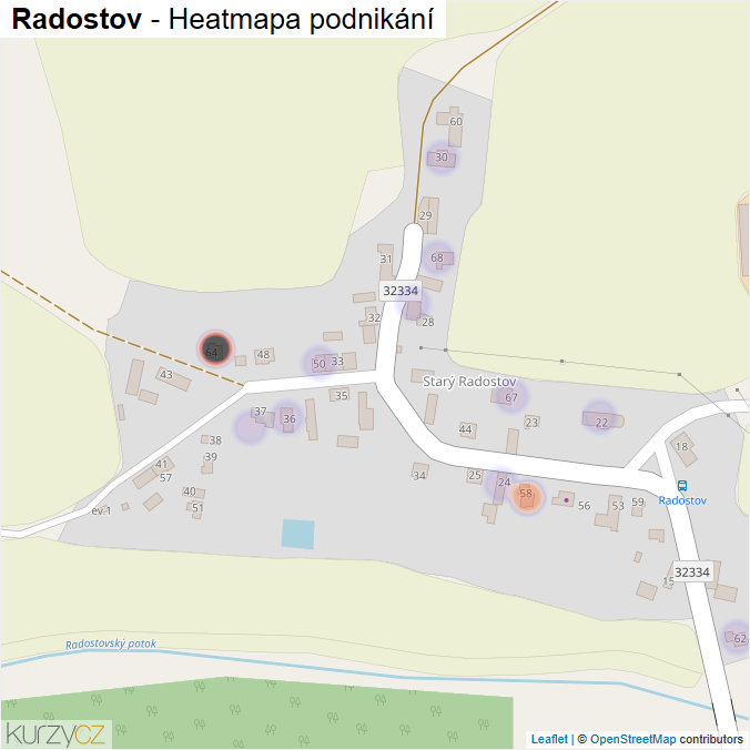 Mapa Radostov - Firmy v části obce.