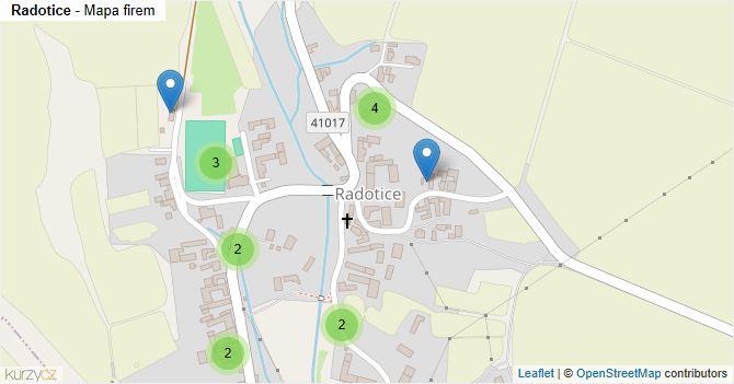 Radotice - mapa firem