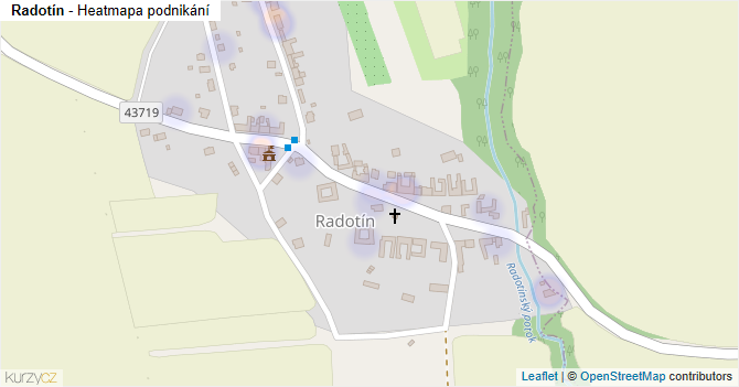 Radotín - mapa podnikání
