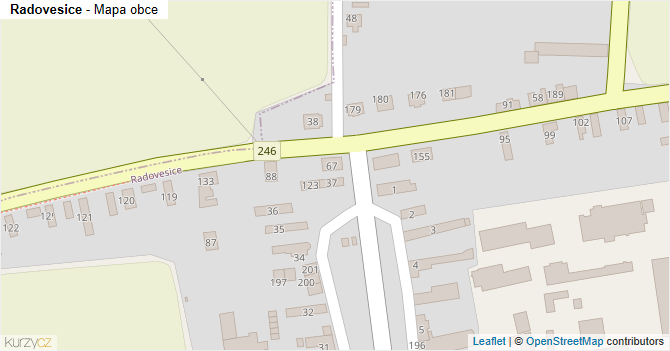 Radovesice - mapa obce