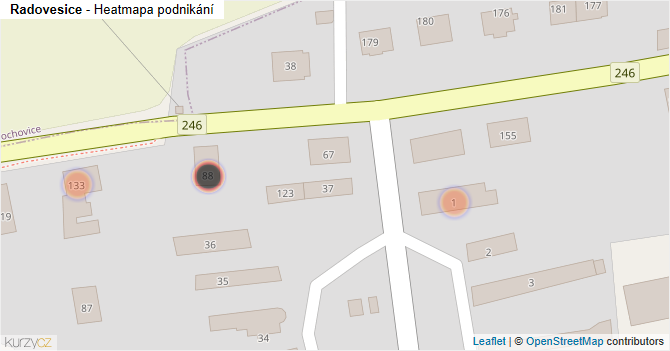 Radovesice - mapa podnikání