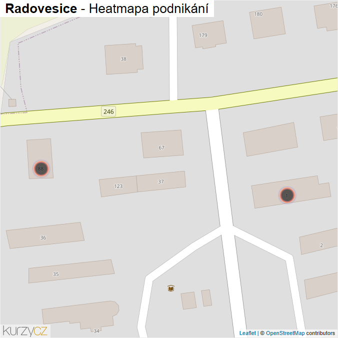 Mapa Radovesice - Firmy v obci.
