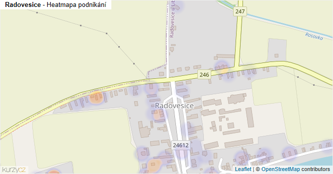 Radovesice - mapa podnikání