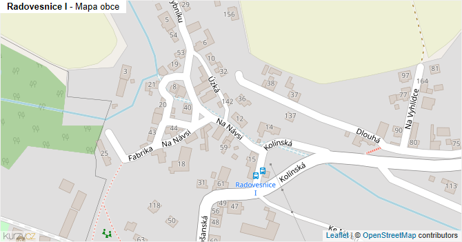 Radovesnice I - mapa obce
