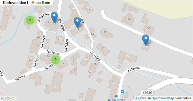 Radovesnice I - mapa firem