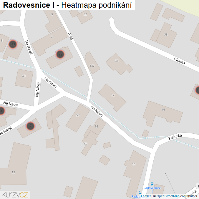 Mapa Radovesnice I - Firmy v obci.