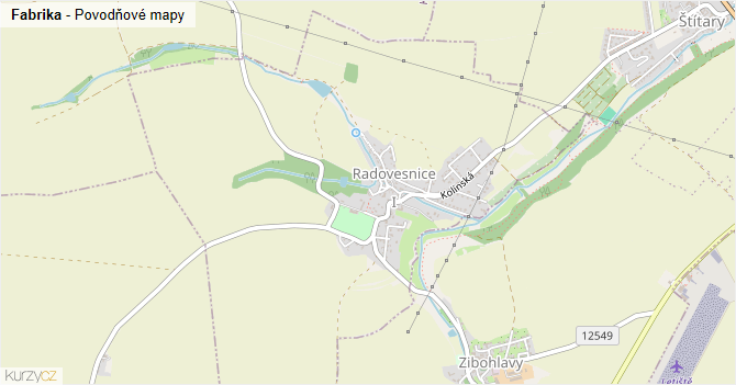 Fabrika - záplavové mapy stoleté vody