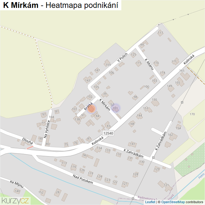 Mapa K Mírkám - Firmy v ulici.