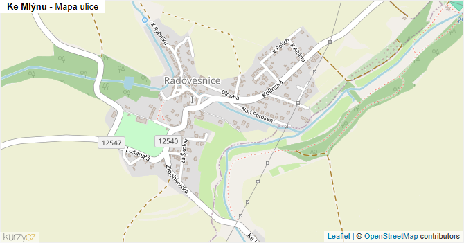 Ke Mlýnu - mapa ulice