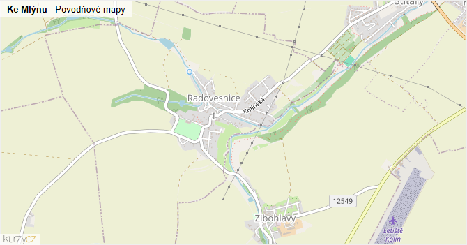 Ke Mlýnu - záplavové mapy stoleté vody