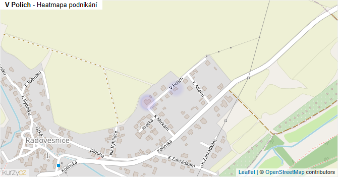 V Polích - mapa podnikání