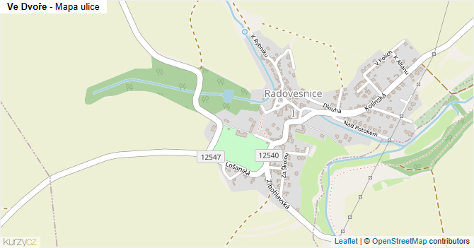 Ve Dvoře - mapa ulice