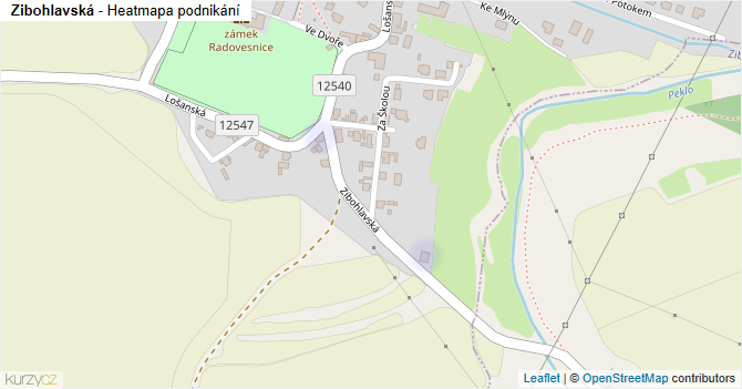 Zibohlavská - mapa podnikání