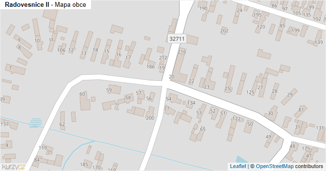 Radovesnice II - mapa obce