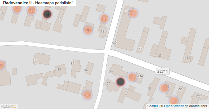 Radovesnice II - mapa podnikání