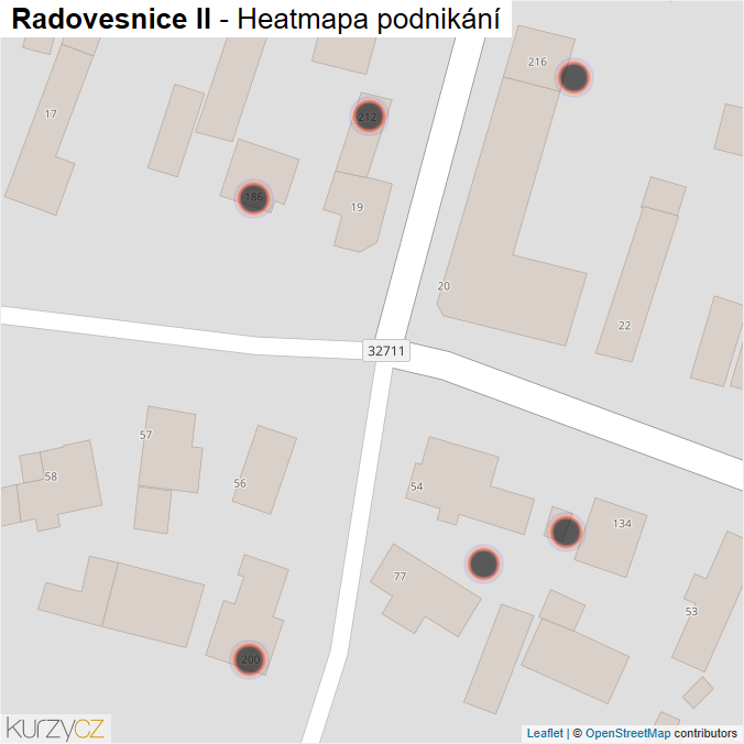Mapa Radovesnice II - Firmy v obci.