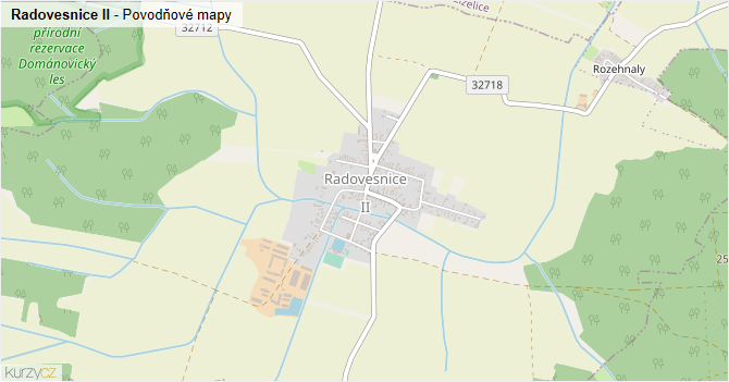 Radovesnice II - záplavové mapy stoleté vody