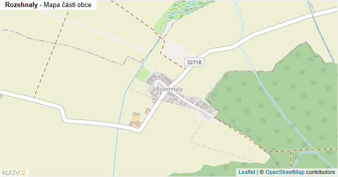 Rozehnaly - mapa části obce