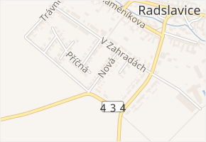 Nová v obci Radslavice - mapa ulice
