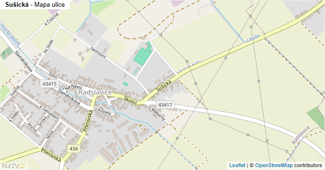 Sušická - mapa ulice