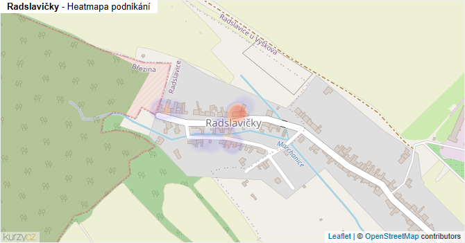 Radslavičky - mapa podnikání