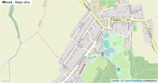 Mírová - mapa ulice