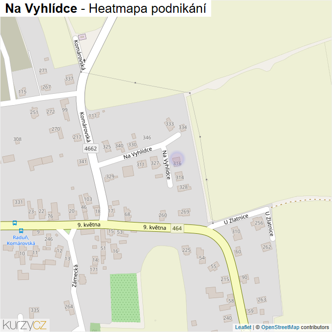 Mapa Na Vyhlídce - Firmy v ulici.