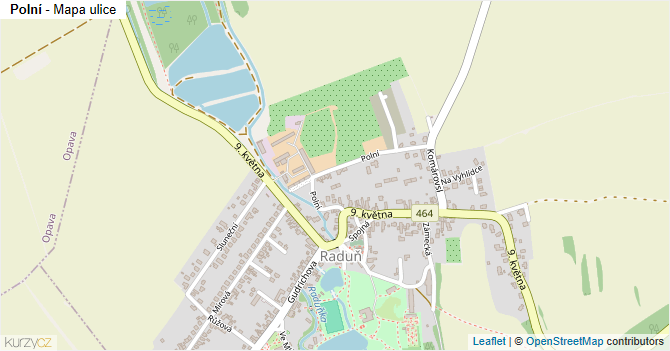 Polní - mapa ulice