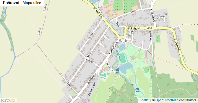 Poštovní - mapa ulice