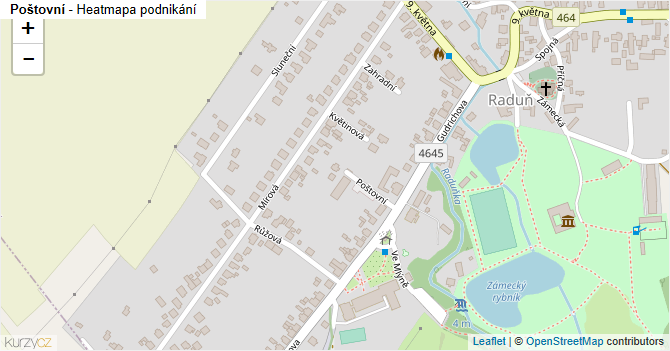 Poštovní - mapa podnikání