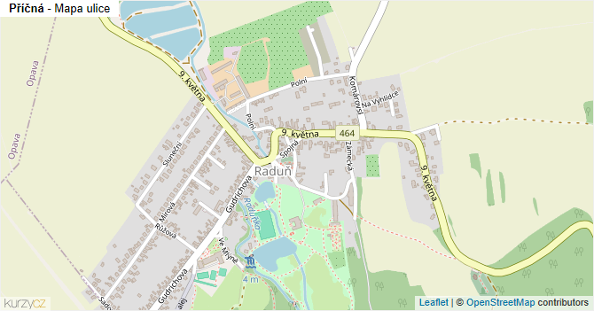 Příčná - mapa ulice