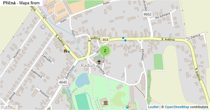 Příčná - mapa firem