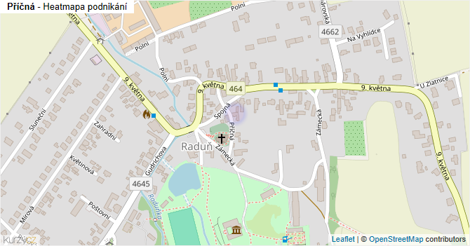 Příčná - mapa podnikání