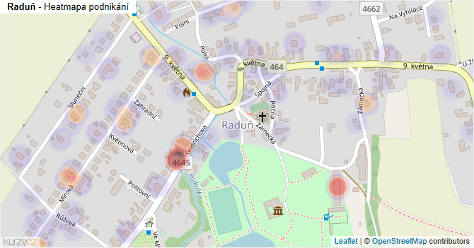 Raduň - mapa podnikání