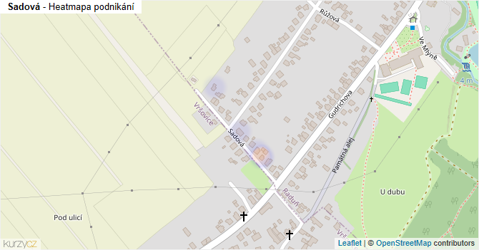 Sadová - mapa podnikání